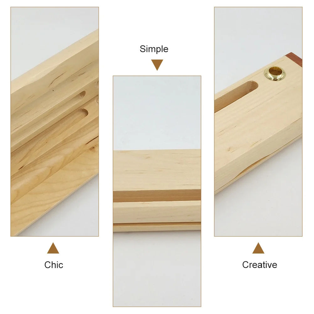 

Wooden Pencil Case School Supplies Business Cards Holder Stationery Box Student