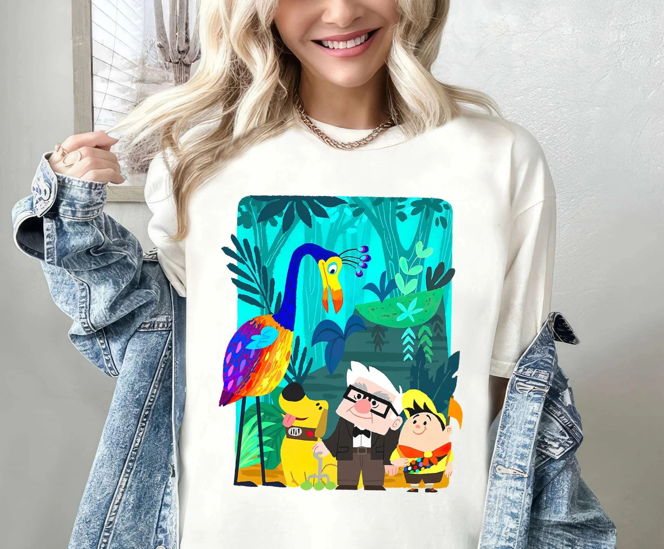 قميص فيلم ديزني أب، تي شيرت كارل راسل كما كيفن دوغ في بارادايس، تي شيرت هدية ديزني لاند، رحلة عائلية ديزني #1