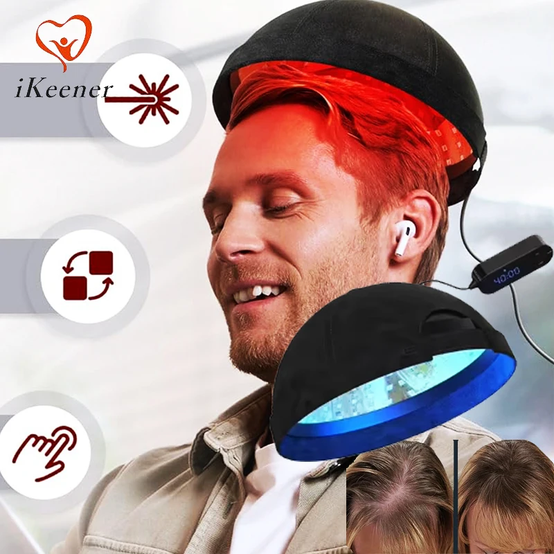 

New Hair Growth Laser Cap 630nm 460nm Red Blue Dual Light Hair Therapy Device Growth Hat Women Men Hair Loss System Treatment