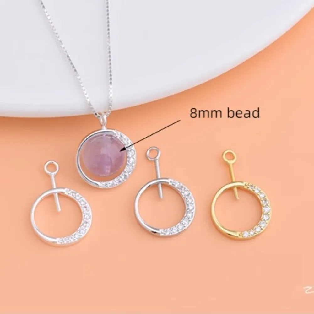 قلادة مستديرة من خيوط الفضة الإسترليني S925 ، يمكن وضعها في حبة ، قلادة الرقبة المصنوعة يدويًا ، قلادة وأسورة مصنوعة يدويًا ، 1 من مواد DIY