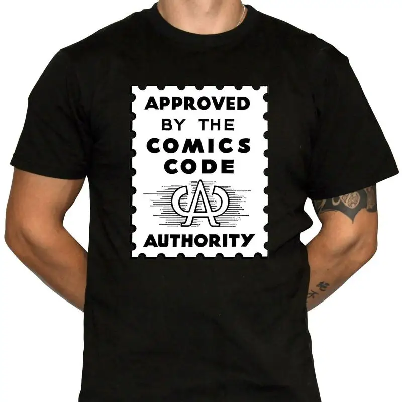 تي شيرت COMICS CODE AUTHORITY نظام تصنيف عيب 100 قطن