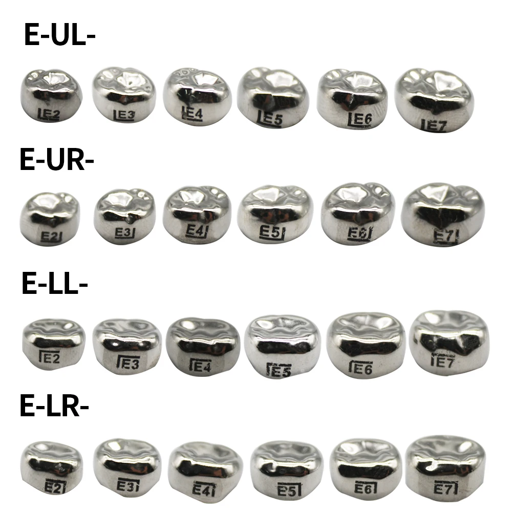 5 ชิ้น/กล่องเด็กมงกุฎสแตนเลสหลัก Molar Crown Preformed มงกุฎโลหะกล่องแพคเกจ