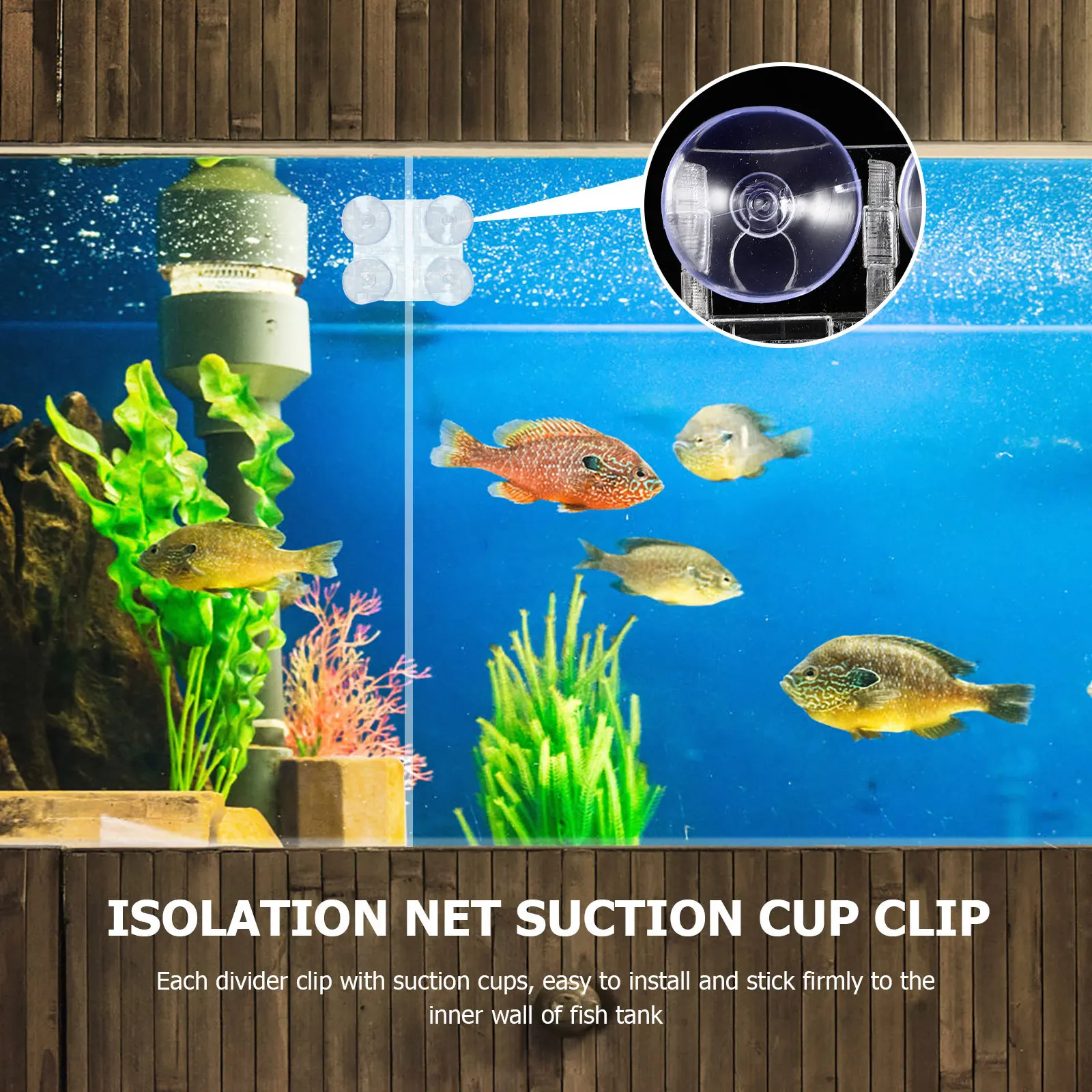 

2Pcs Fish Tank Isolation Clips Acrylic Suction Cup Aquarium Divider Clips Holder Strong Support for Glass Aquarium