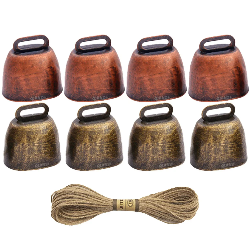 Afbeelding 7: BUTIFULSIC 1 set metalen paard schapen koe bel huisdier training jingle boerderij dier brons miniatuur touw accessoire