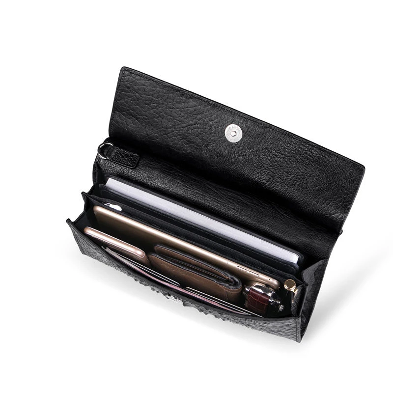 2023 New Luxury Men's Clutch Cow Genuine Leather Male Wallet Real Natural Leather Alligator Man Purses Men Long Wallet Phone