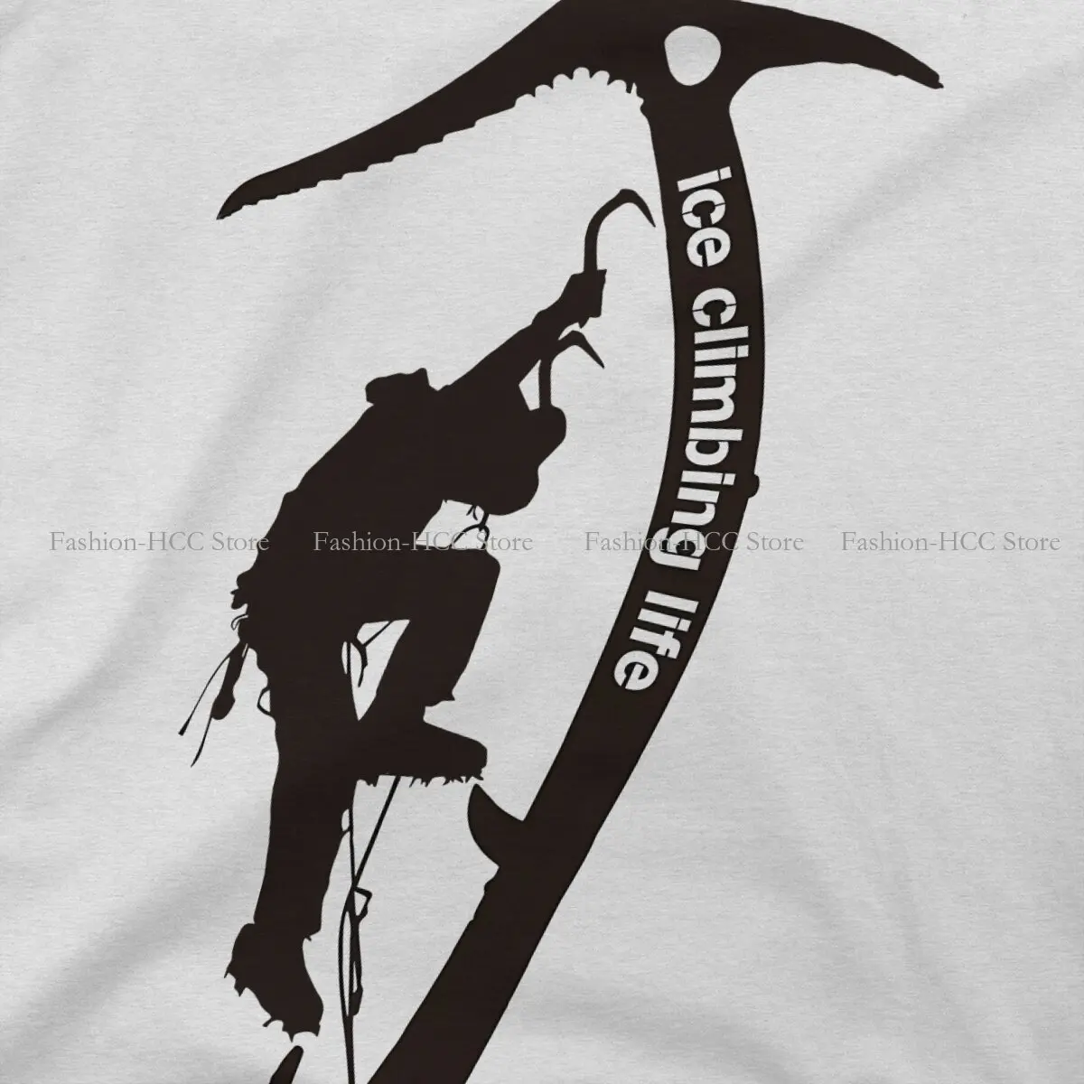 Ice Climbing Life Fashion Polyester TShirts Climbing Outdoor Sports Men Style Streetwear T Shirt Round Neck