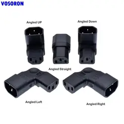 Plug Adapter IEC 60320 C14 Plug to IEC 60320 C13 Strainght Angle Connector Block Adapter