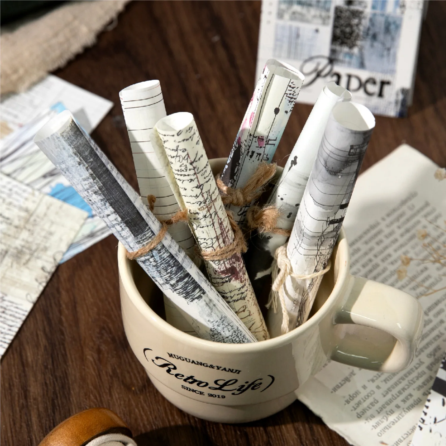 40 pz/lotto Taccuini Memo Materiale Carta Prologo Caotico Spazzatura Ufficiale Scrapbooking Retro Sfondo Decorazione di Carta