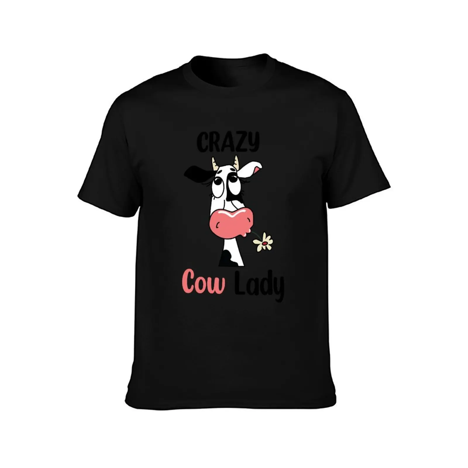 Crazy Cow Lady T-shirt pour hommes, chemises de créateurs, mode, cadeau pour les amoureux des vaches