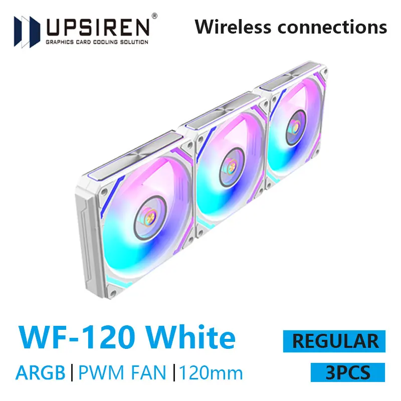 

UPSIREN WF-120 ARGB PWM 3PCS Chassis fanARGB120mm/4PIN PWM/ Magic Color Wireless Stitching Computer heat dissipation fan