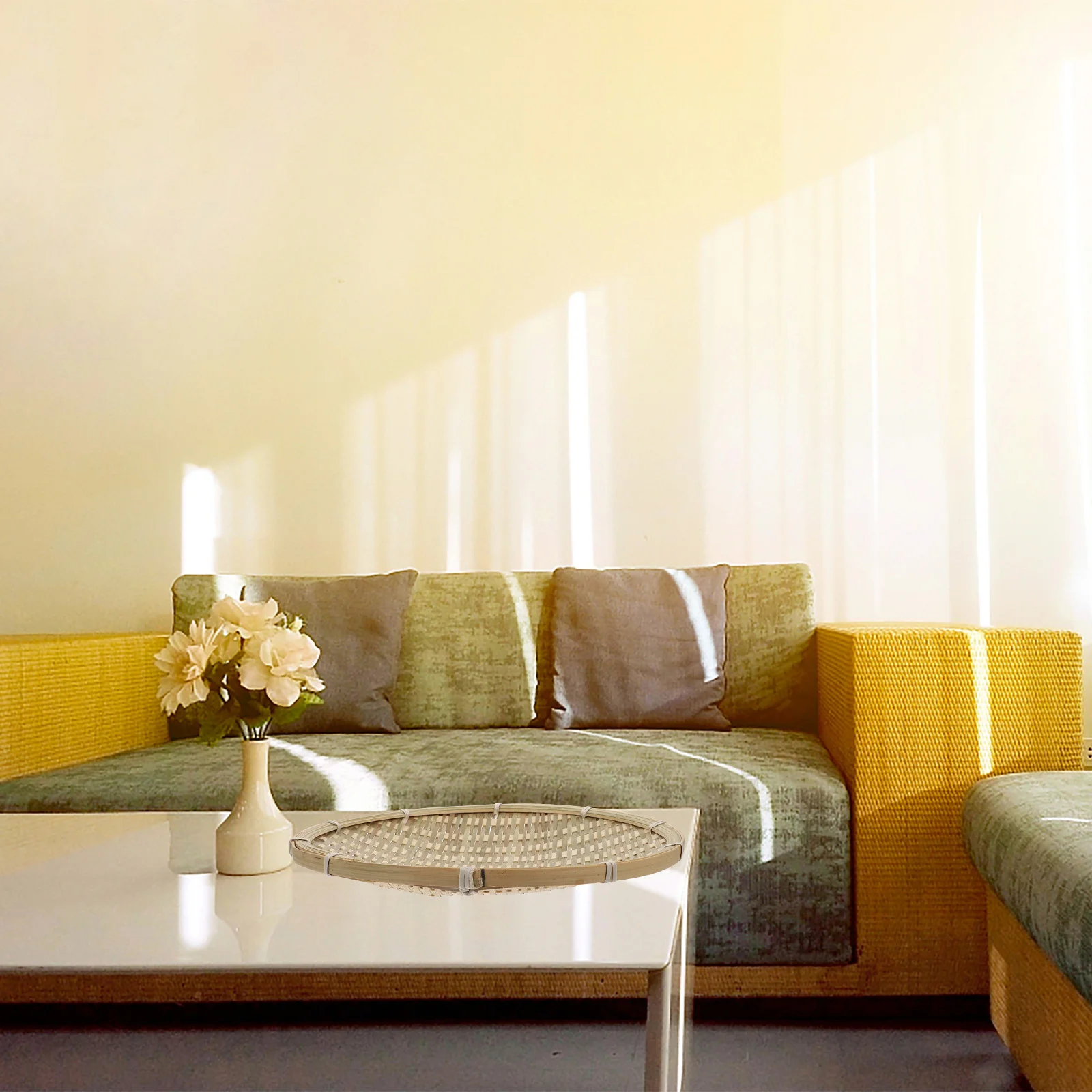 

Bamboo Woven Fruit Basket Handmade Storage Container For Kitchen Snacks Fruits Organizer Chic Serving Holder Woven