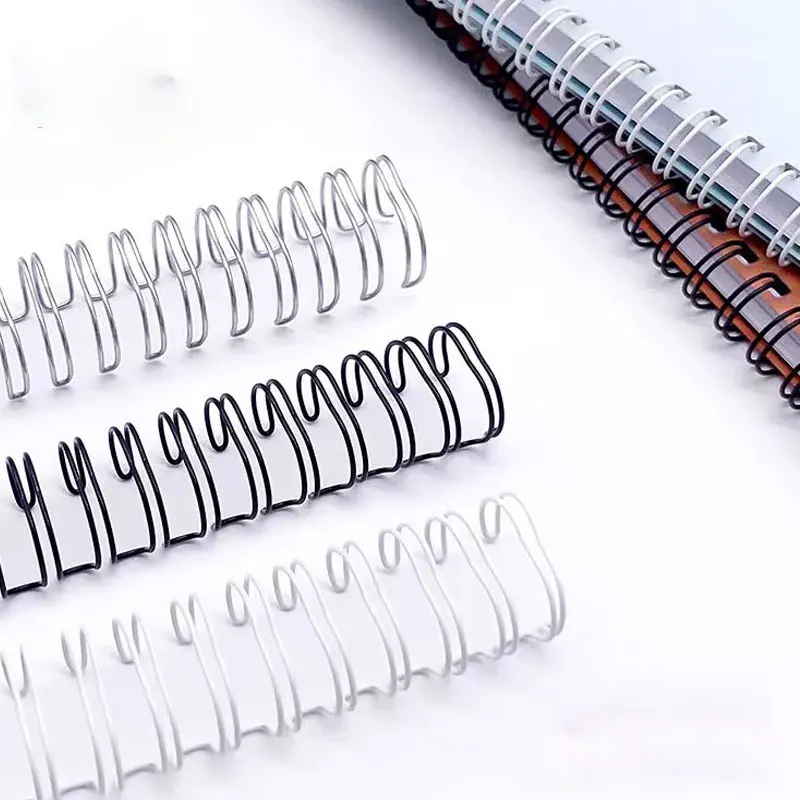 100pcs/BOX A4 Size 9.5/11.1/12.7/14.3mm 34 Rings 3:1 Pitch Steel Iron Double Loop Calendar Binding Wires for Loose-Leaf Notebook