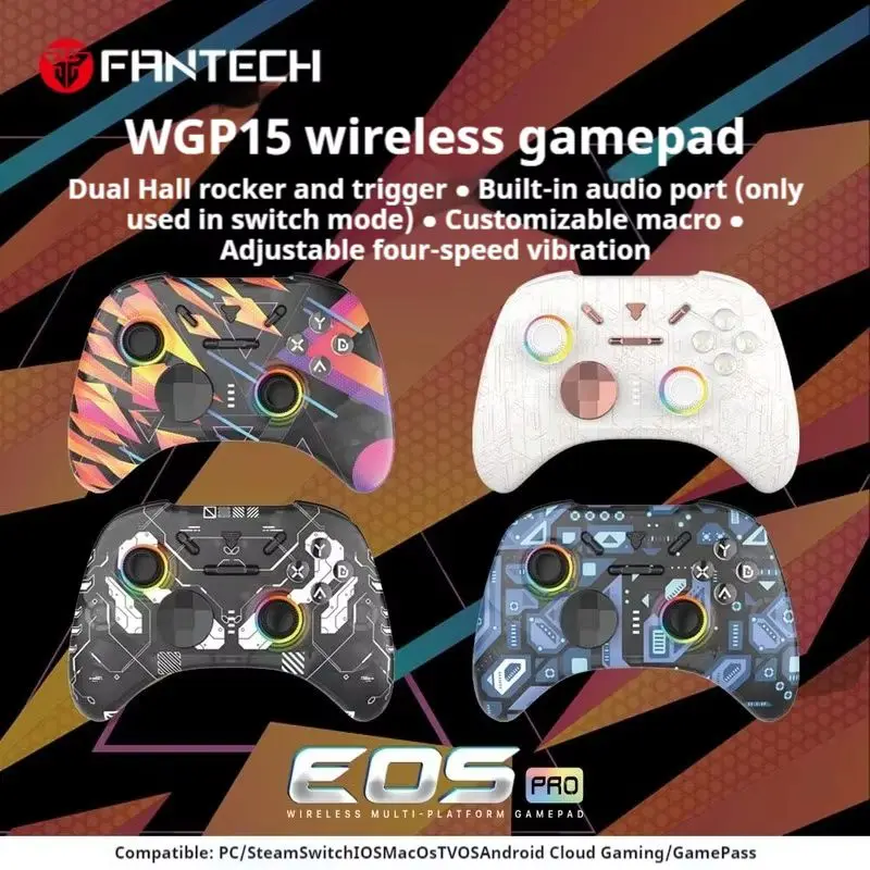 Fantech Wgp15 Wireless Game Controller Bluetooth Wireless Connection Vibration Sensation Double Hall Joystick Game Controllers