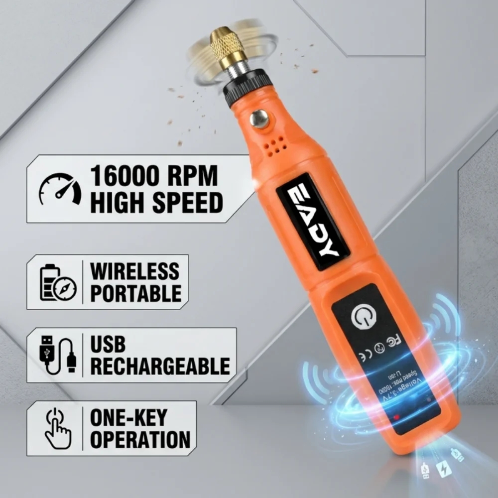 Mini Elektrische Bohrmaschine USB Aufladbar Kabellos Gravierstift Dremel Werkzeuge Rotationswerkzeug Kabellose Handbohrmaschine Mini Polierer für Handarbeit – Detail 4