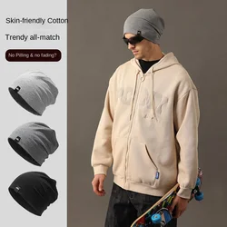 Fashion Trucker Hat Autumn Winter Models Knitted Pile Cap Men Outdoor Travel Windproof Cold Versatile Casual Ear Protection Warm