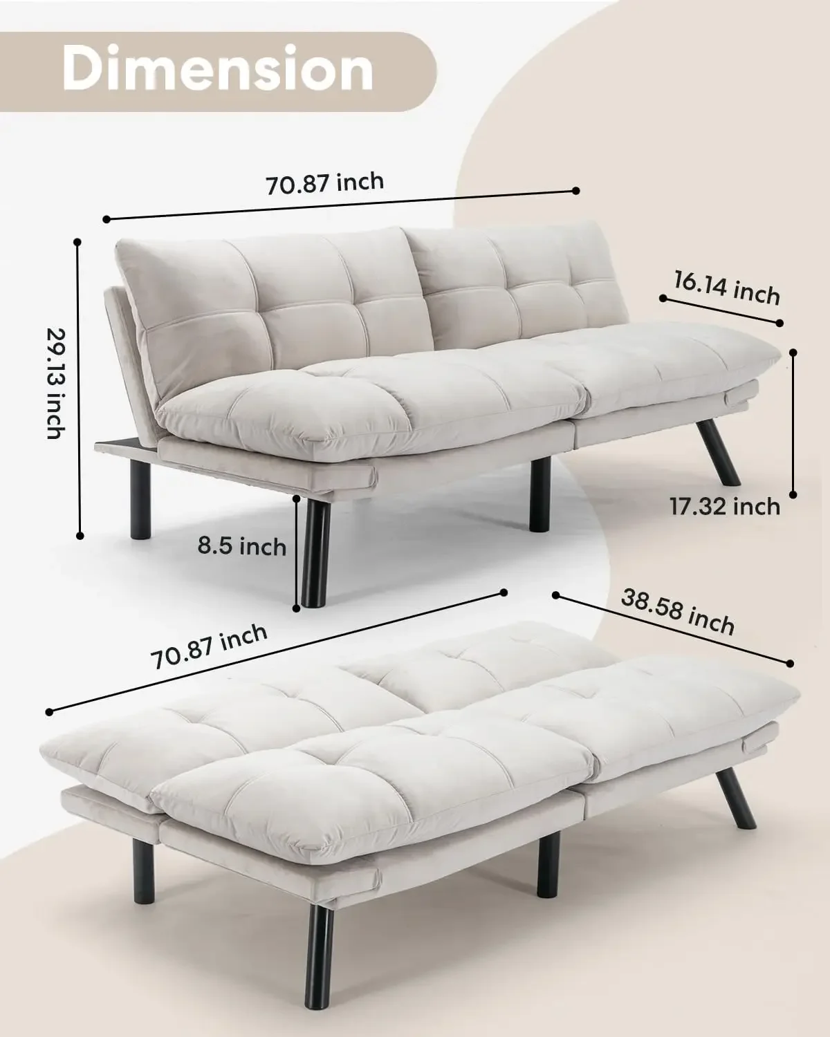 Futon Sofa Bed, 71