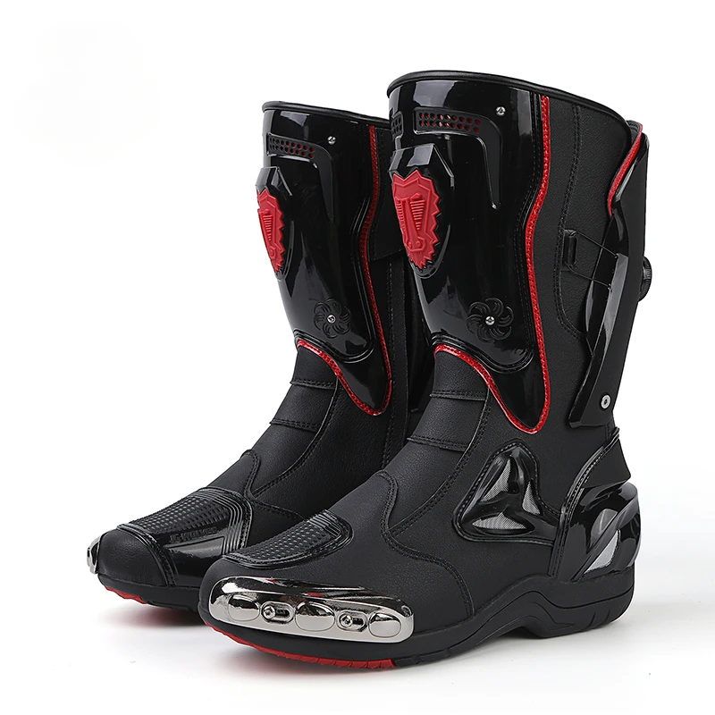 

Motorcycle Racing Boots Professiona Biker Shoes Motorbike Riding Protective Gear Shift Microfibe Leather Boot SIZE 39-47