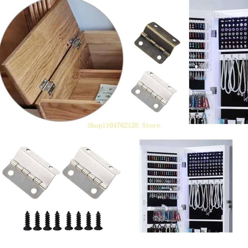 2Pcs Wooden Jewelry Box Hinges Cabinet Door Butt Hinges Furniture Folding Hardware Hinges Replacement Easy to Install best sale