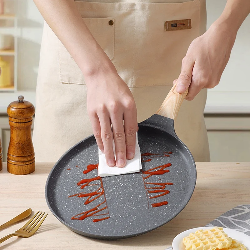 Non Stick Crepe Pan Finger Pie Pancake Pan For Cooking, Flat Skillet For Tortillas, Omelette, Pancake Maker