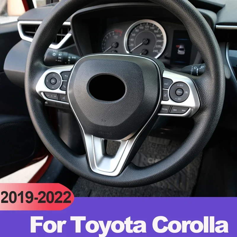 

For Toyota Corolla E210 2019 2020 2021 2022 2023 2024 ABS Carbon Fiber Car Steering Wheel Button Panel Trim Cover Accessories