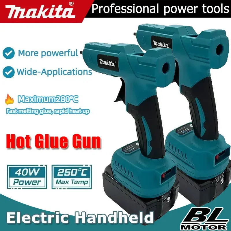 Pistola de Cola Quente Elétrica Portátil Makita, Ferramenta de Reparo DIY, Soldagem a Quente, Pistola de Ar Quente com Bico Anti-queimadura para Bateria de 18V