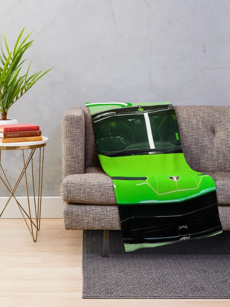 Lambo Green Car Throw Blanket microfiber blanket