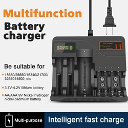 Battery Capacity Display Charger For 18650 18350 26650 16340 14500 3.7v 1.2V 3.2V Ni-MH/Cd,AA AAA SC D C Battery Display Tool