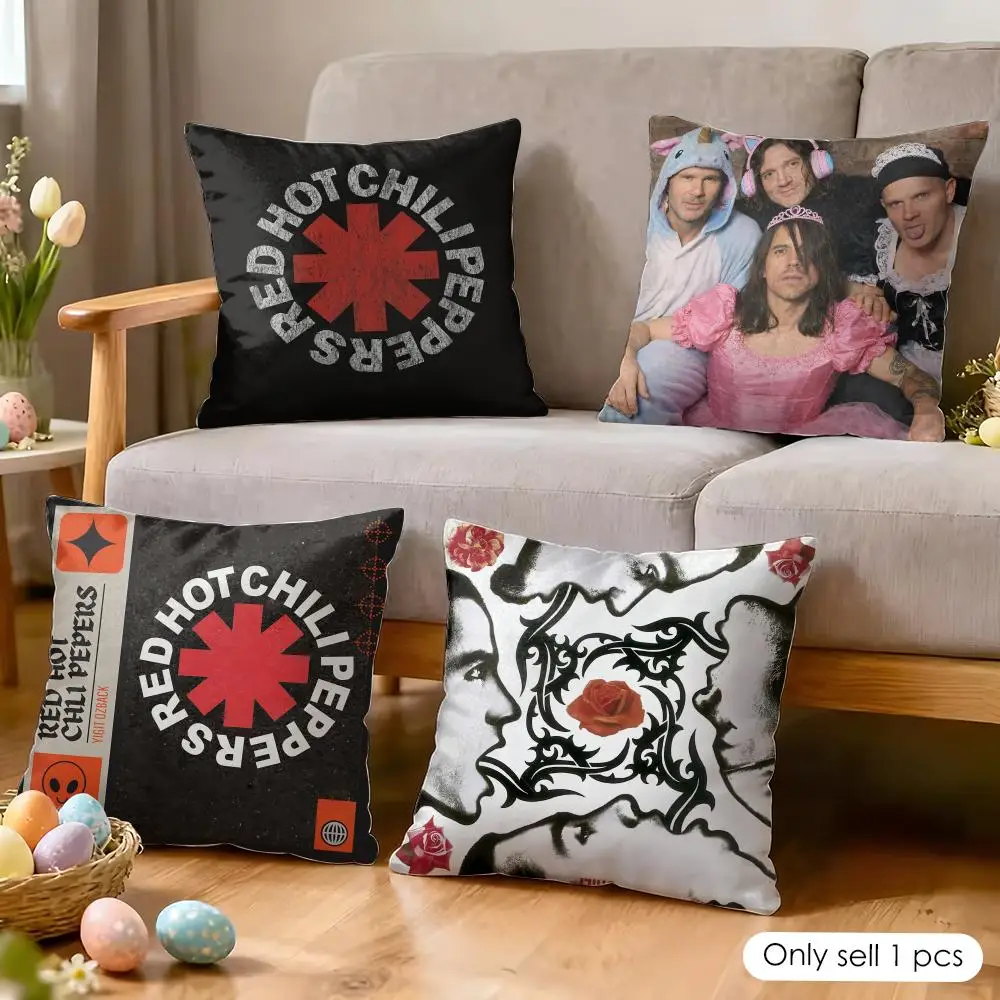 Red C-Chili P-Pepper Cushion Cover Silky Short Plush Invisible Zipper Dustproof Sofa Pillow Case for Home Decor