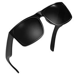 JULI XL Big Wide Head Mens Dark Black Sunglasses for Men Extra Large Square Sun Glasses W8004