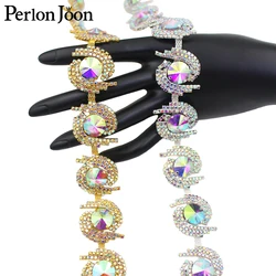 1 Yard Crystal Rhinestone Metal Chain Round Gold Silver For Wedding Dress Decoration Bag Shoes Jewelry Craft Accessories ML213