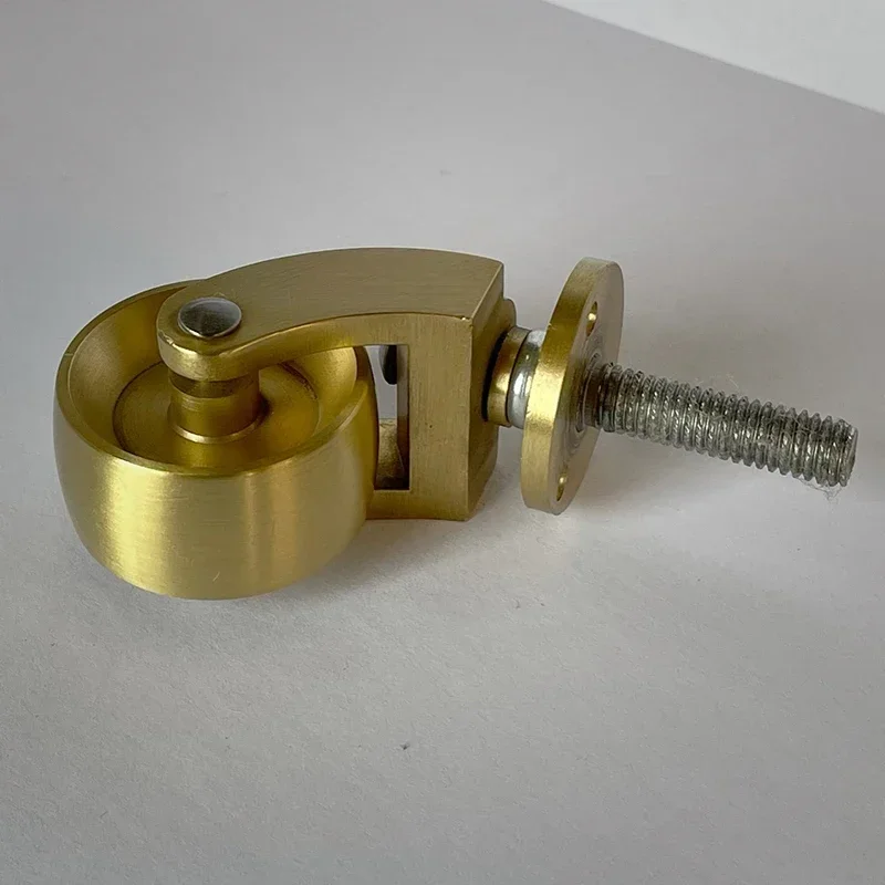 Antique Casters Wheels Vintage Brass Wheels Heavy Duty, M8 Screw Mounting, Wheel Diameter 32mm, for Furniture, Office Chairs