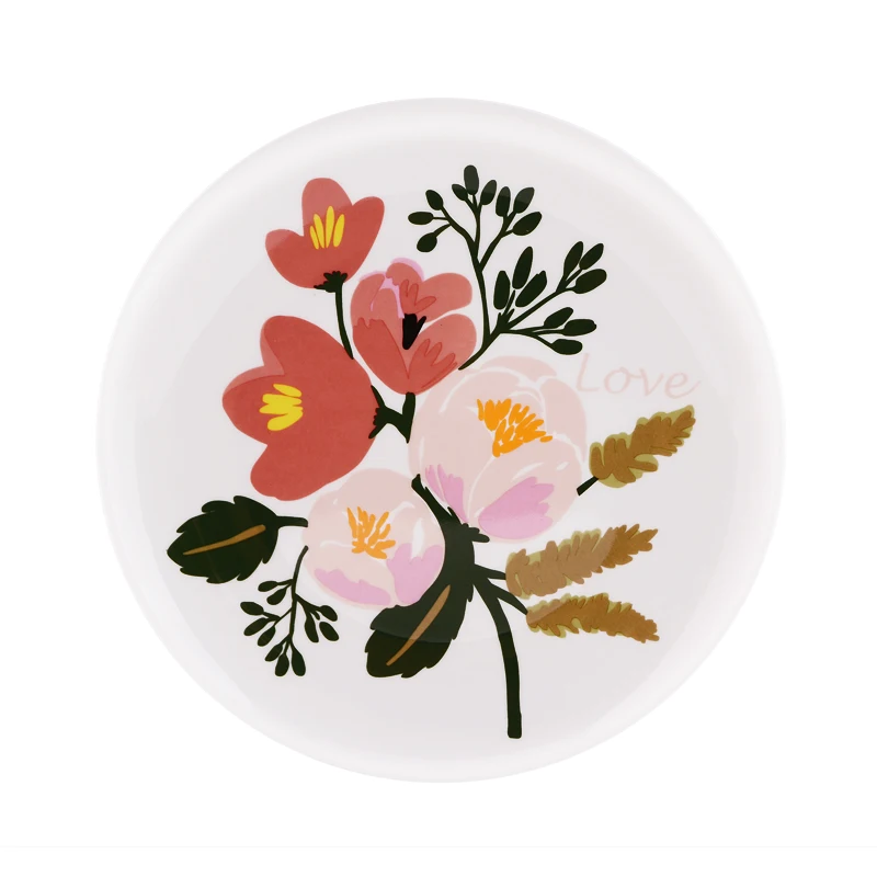 8 Inches Bone China Greetings Good Wording Flower Ceramic Dinner Dessert Plates