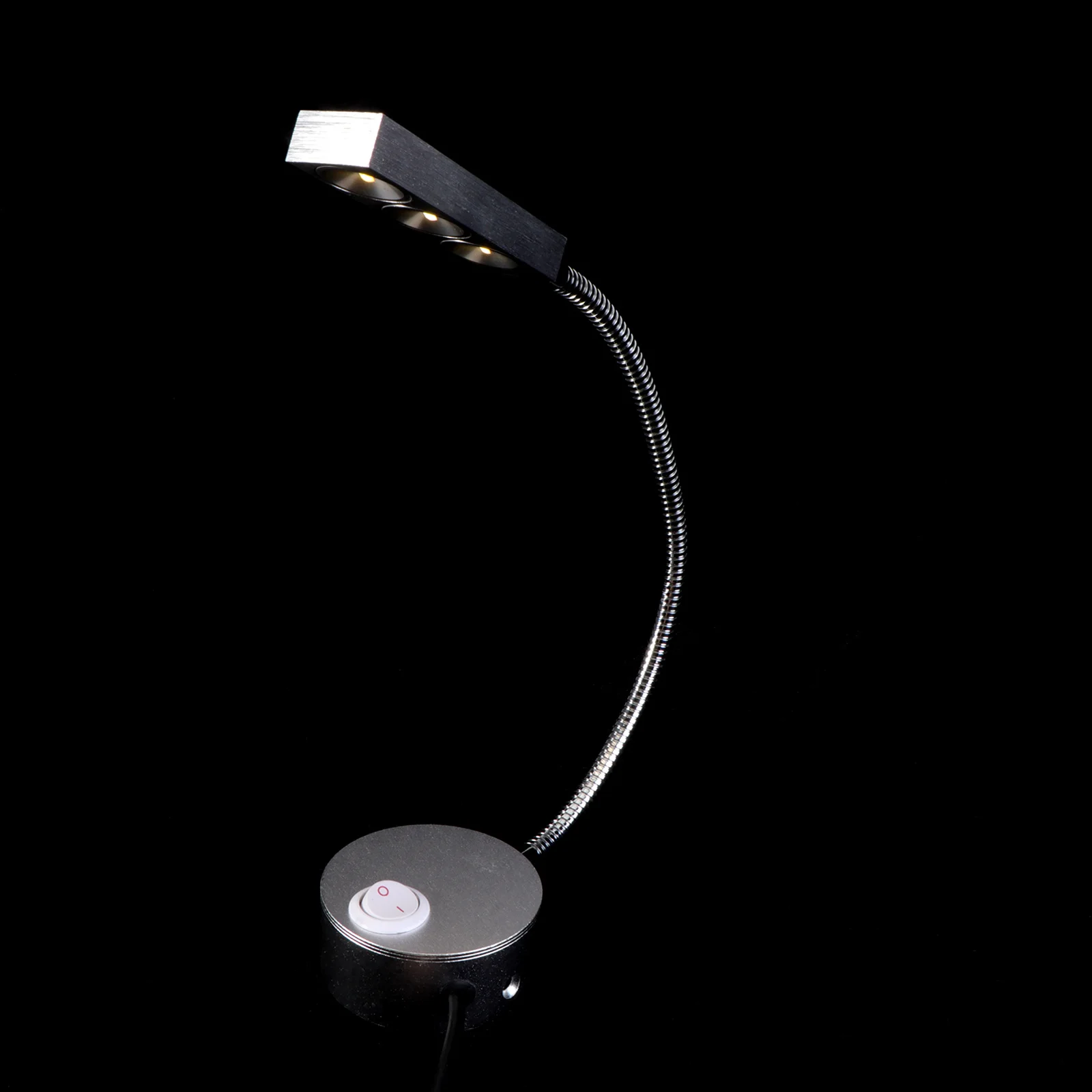 

LED Wall Mounted Reading Light Flexible Arm Bedside Lamp Silver for Home Hotel Bedroom on Plug