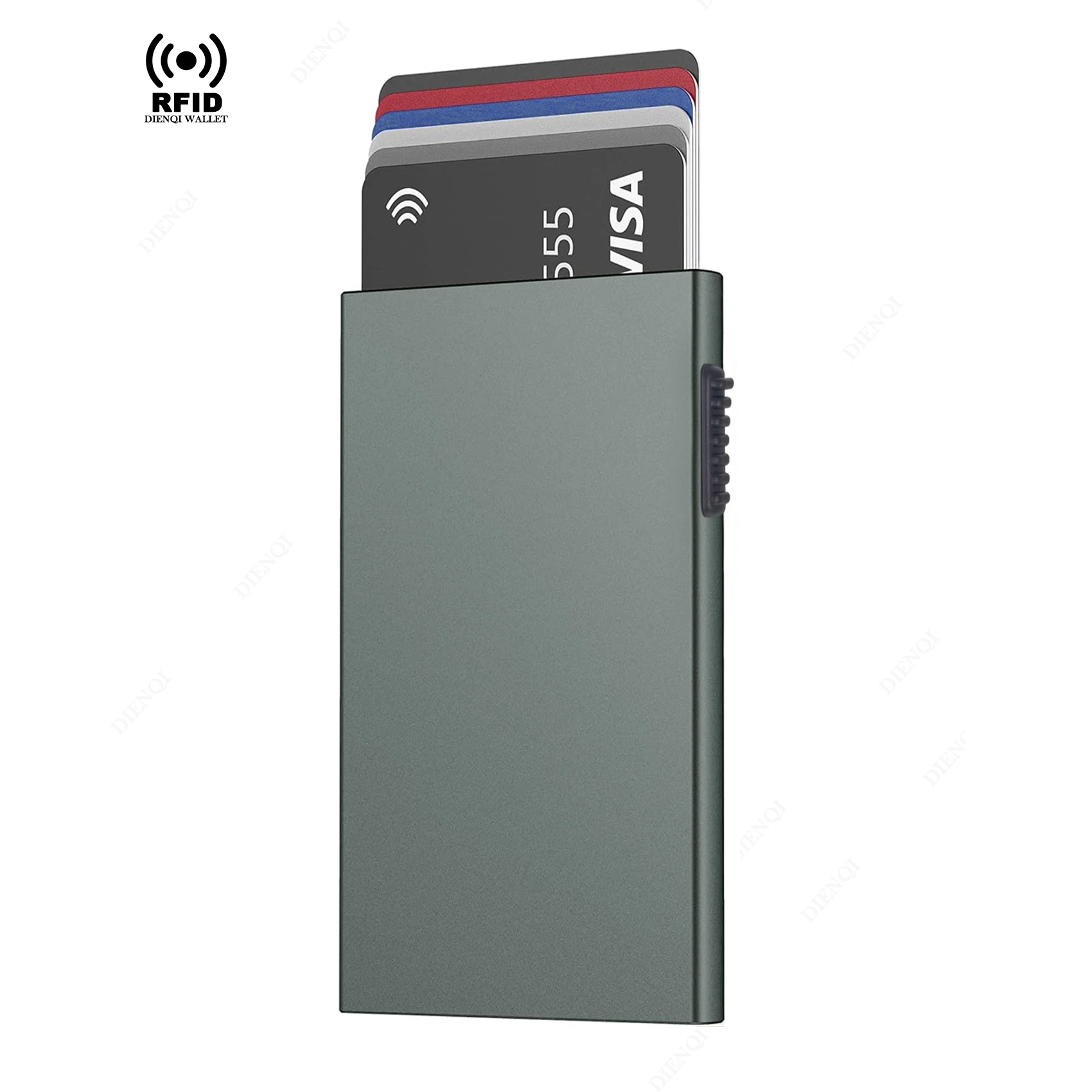 Rfid Creditcardhouder Slimme Portefeuilles Heren ID Bankkaarthouder Case Metaal Dunne Slanke Pop Up Aluminium Minimalistische Portemonnee Luxe Cadeau