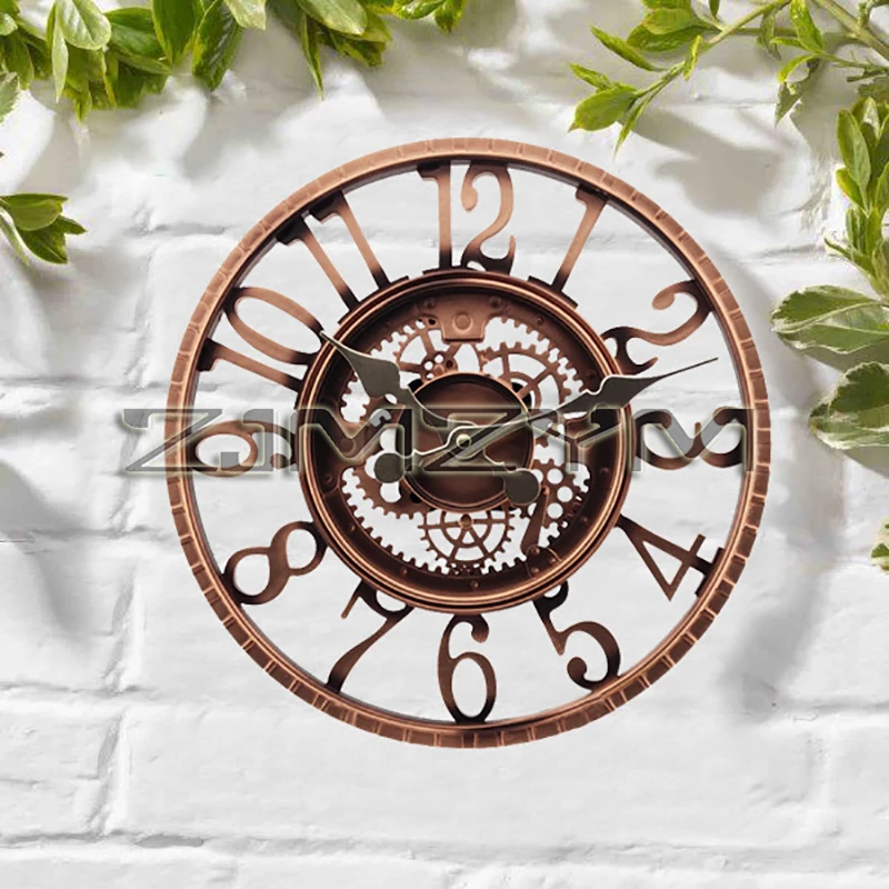 12 inch Waterproof Wall Clock, Indoor Outdoor Patio Decorative Wall Clock, Antique Battery Operated Garden Wall Clock