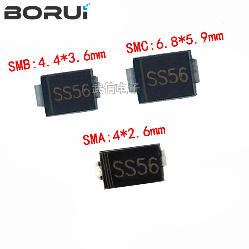 SS56 SMC SMB SMA SK56 SMD SS560 5A 60V DO-214AB 쇼트키 다이오드, 신제품 및 정품 20 개
