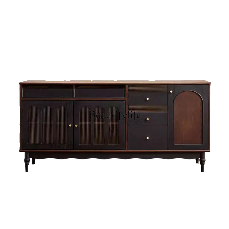 

Nordic solid wood dining side cabinet light luxury household restaurant storage small apartment locker