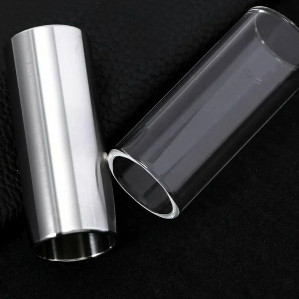 2 Pcs Guitar Slide Medium Bottleneck Guitars Standard Stainless Steel Electric Glass