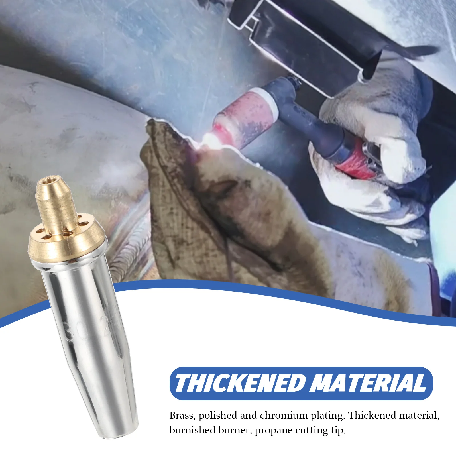 

2Pcs Heavy Duty Copper Cutting Torch Tip Replacement Propane Natural Gas Torch Accessories Long Service Life Durable