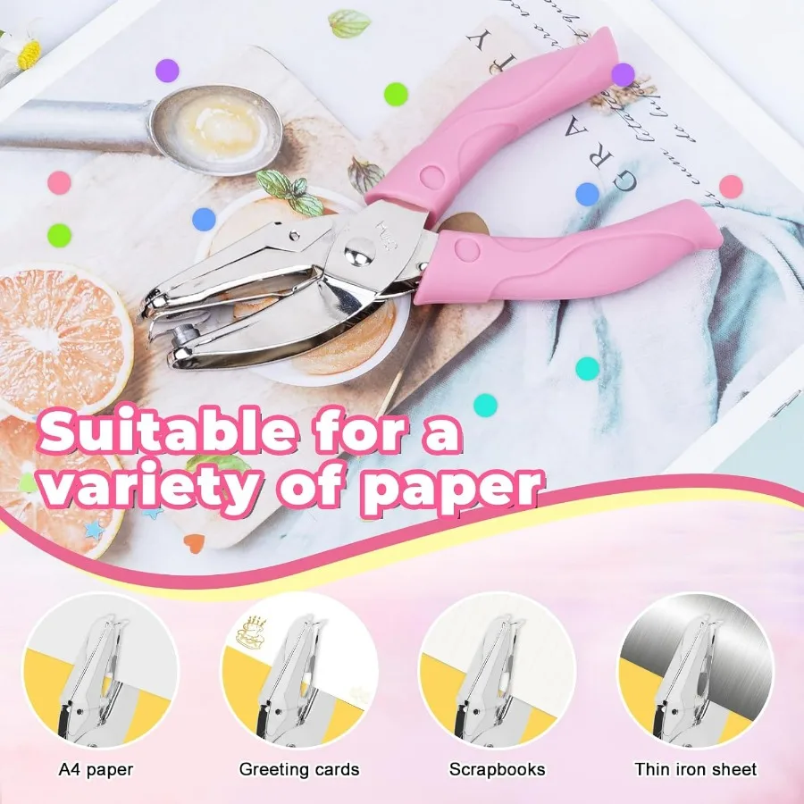 3 Pack Circle Single Hole Punches Small Hole Puncher for Crafting and DIY Projects Paper Punches Set with SoftHandled Design Id