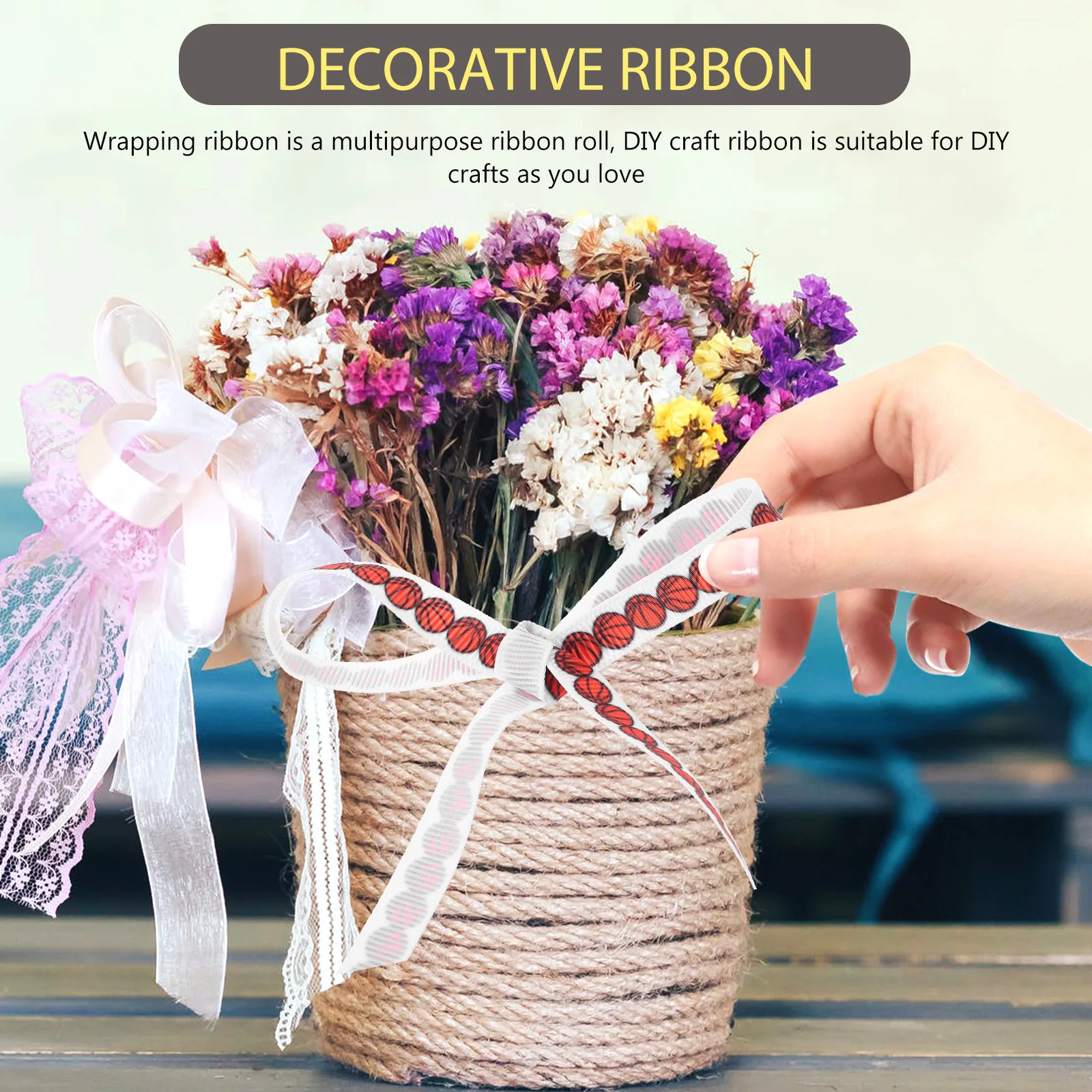 

Gift Wrapping Ribbon Sports Ball Decorative DIY Crafts Multi Use Bow Making Party Favors Sports Ribbon Party Favors