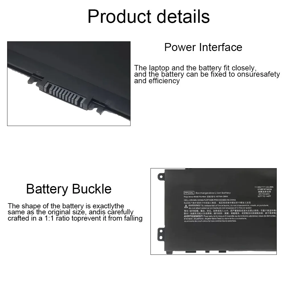 New PP03XL PV03XL Laptop Battery For HP Pavilion x360 13-BB 14-DV 14-DW 15-EH Series HSTNN-LB8S L83388-421 HSTNN-OB1P HSTNN-DB9X
