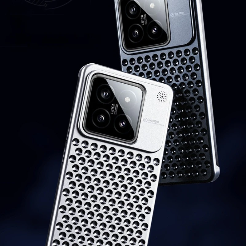 

Push-pull Aluminum Alloy Phone Case Aromatherapy Metal Frameless Heat Dissipation Protecting Rear Cover for XiaoMi 14 Pro Case