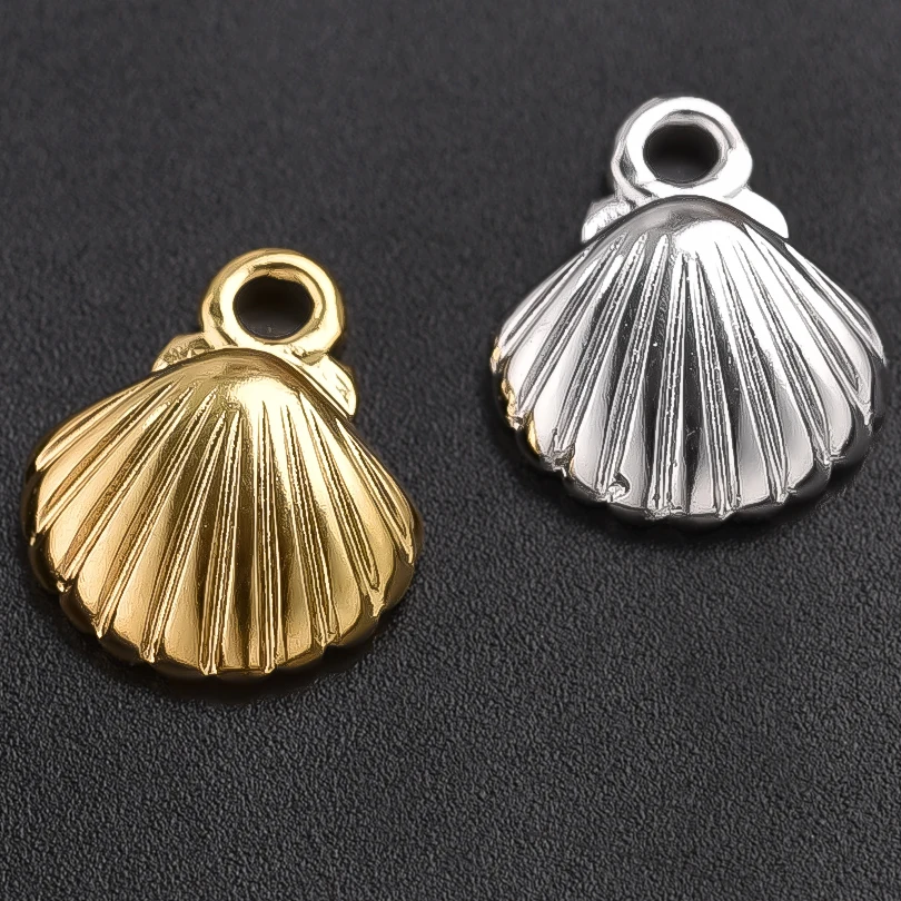 6PCS/lot Stainless Steel Bowknot Shell Charms Geometric Wrinkles Pendant DIY Jewelry Making For Women Bracelet Necklace Earrings