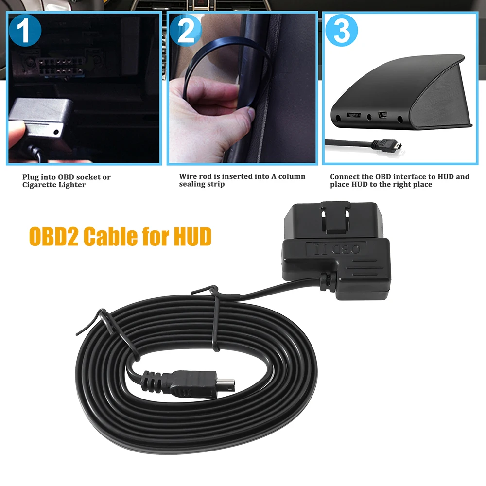 HUD Head up Display OBD2 Cable Data Adapter OBD Connector Cable for M3 P10 Automotive Diagnostic Testing Extension Accessories