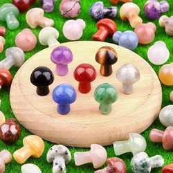 3/6/12pcs Mushroom Ornament Natural Stone Crystal Healing Mineral Polished Gemstone Crafts Home Meditation Decoration Gift 15x20