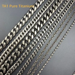 Ultra Light TA1 Pure Titanium Link Chain Necklace Men and Women Hip Hop Chain Non-Allergic Non-Tarnish Colorfast Chain Necklace