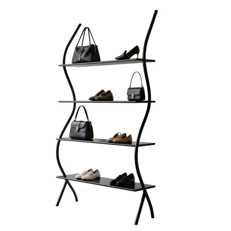 Garment store display floor standing shoe bag display sample display shelf commercial storage rack