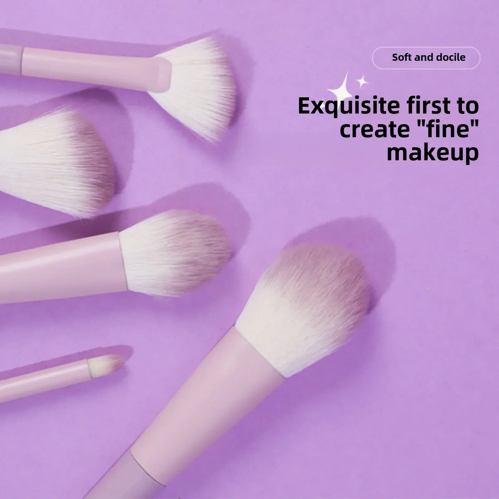 3 pinceaux à lèvres ronds blancs, violets et roses, pinceaux mixtes pour rouge à lèvres et brillant à lèvres avec capuchons + 10 pièces Stardust violet ma