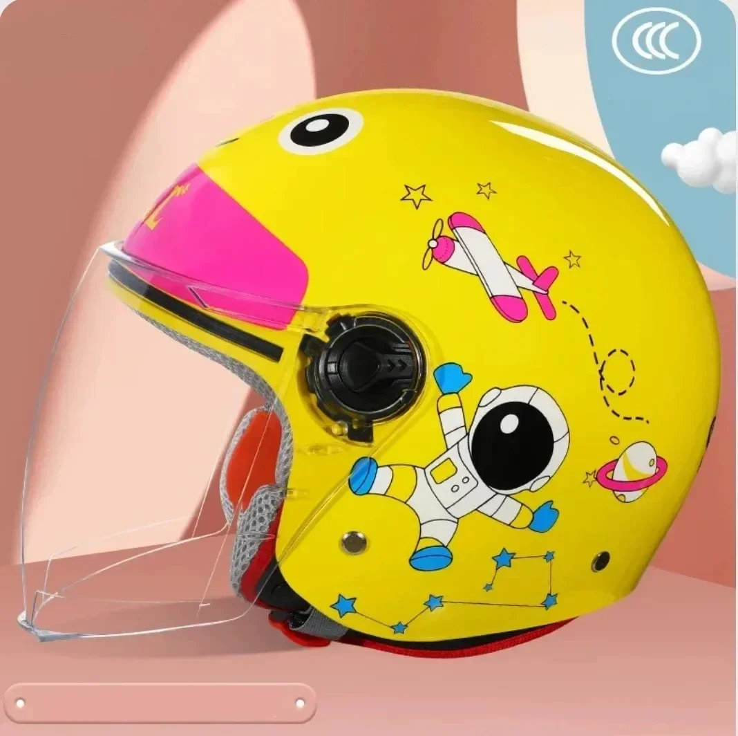 Cute Cartoon Unicorn Children Four Season Anti-Fall Motorcycle Helmet Unisex Sports Open Face Electric Car Bike Child Kid Helmet